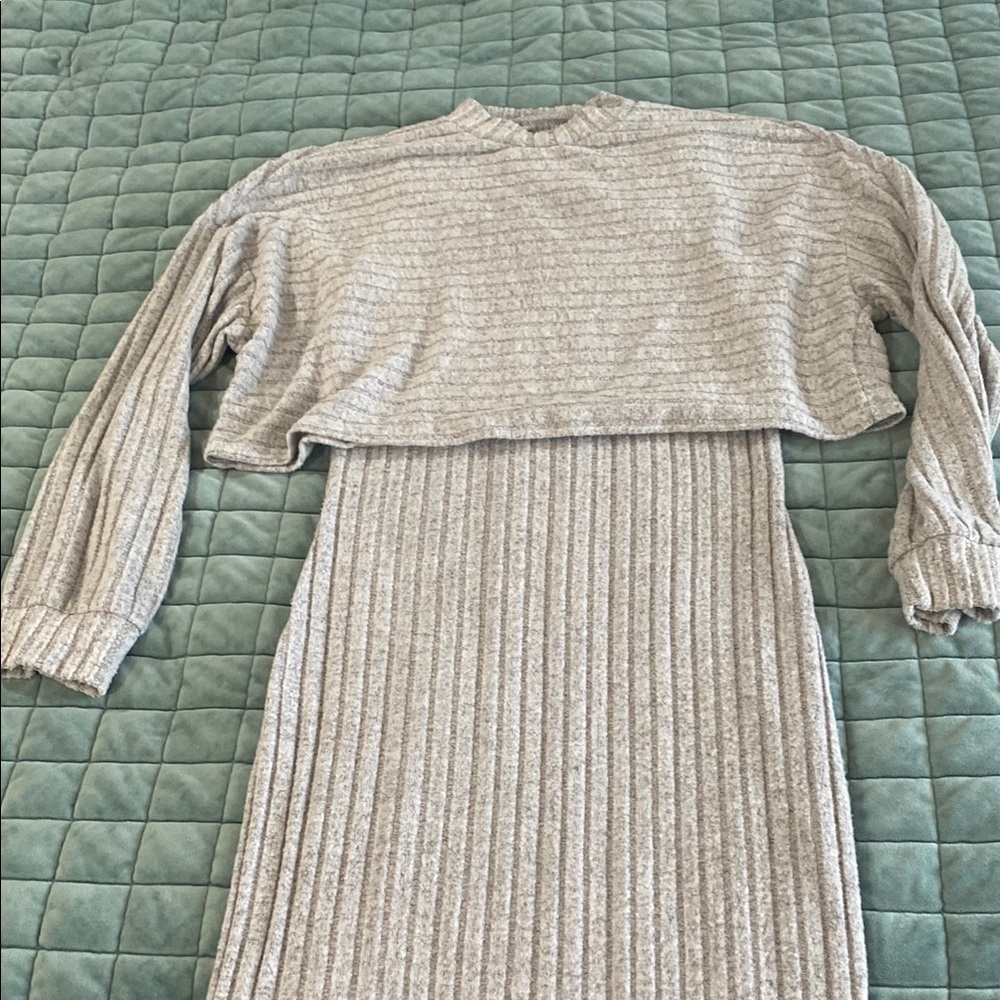 SHEIN Gray Long Sleeve Dress